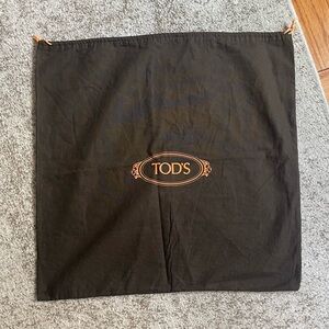 Tod's Large Brown Dust Bag with Orange Logo 22x22”